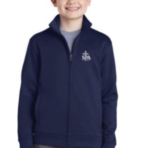 Youth Sport-Tek® Sport-Wick® Navy Fleece Full-Zip Jacket- YST241 (UNIFORM)